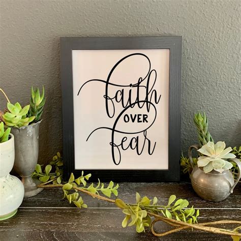 Faith over Fear FRAMED wall art print Christian framed | Etsy