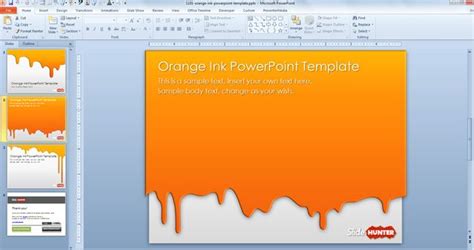 Free Orange Ink PowerPoint Template - Free PowerPoint Templates - SlideHunter.com