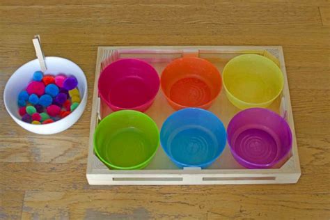 Pom Pom Sorting: Fine Motor Skills Activity - Busy Toddler