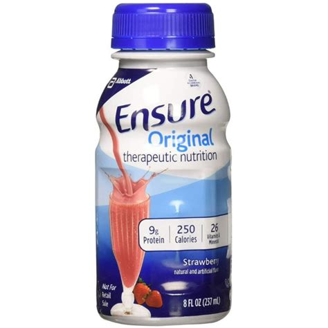 Ensure Oral Supplement Original Therapeutic Nutrition Strawberry 8 oz ...