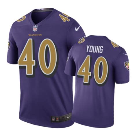 Baltimore Ravens #40 Kenny Young Nike color rush Purple Jersey – Www.nyjerseys.store