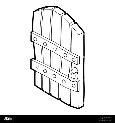 Arched wooden door icon, outline style Stock Vector Image & Art - Alamy