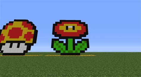 Super Mario Flower Illustration, Mario Pixel Art Flower Minecraft ...