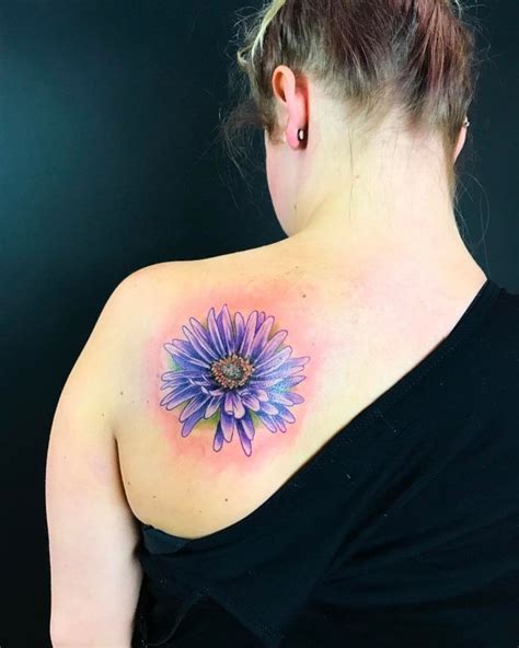 20 Beautiful Aster Flower Tattoo Designs & Pictures | EntertainmentMesh