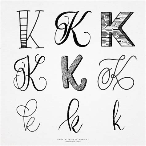 Hand lettering K | 9 ways to draw a "K"