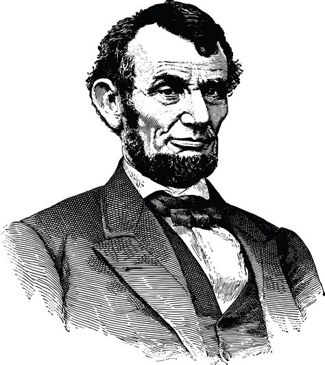 Free Clipart Of A Black and White Portrait of Abraham Lincoln