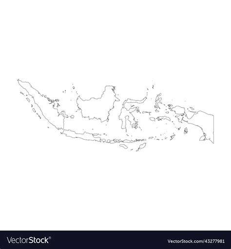 Indonesia country map outline Royalty Free Vector Image