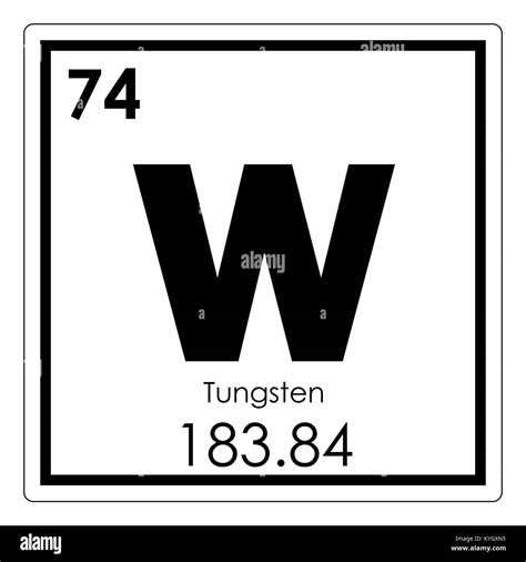 Tungsten chemical element periodic table science symbol Stock Photo - Alamy