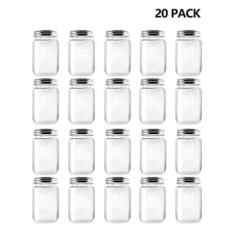 Novelinks 16 Ounce Plastic Jars with Lids Food Storage Containers 20 Pack Airtight Containers ...