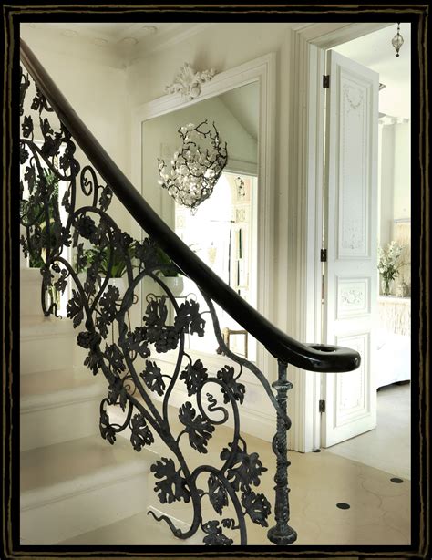 Wrought iron staircase, Wrought iron banister, Stairs