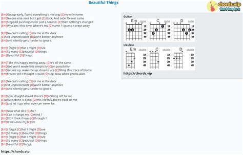 Chord: Beautiful Things - tab, song lyric, sheet, guitar, ukulele ...