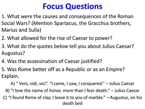 Aim: Was Rome better off with or without Julius Caesar? - ppt download