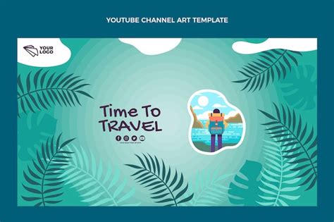 Free Vector | Flat design travel youtube channel art