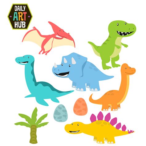 Cute Dinosaurs Clip Art Set | Daily Art Hub