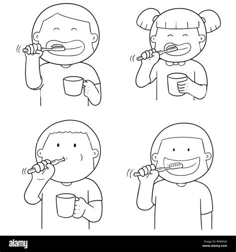 Child Brushing Teeth Clipart