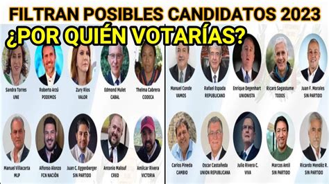 👉| FILTRAN POSIBLES CANDIDATOS APRESIDENTE DE GUATEMALA 2023 ¿POR QUIÉN VOTARÍAS? 1/06/2023 ...