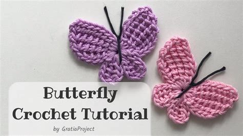 Butterfly Crochet Tutorial | Tunisian Butterfly Applique - Gratia Project