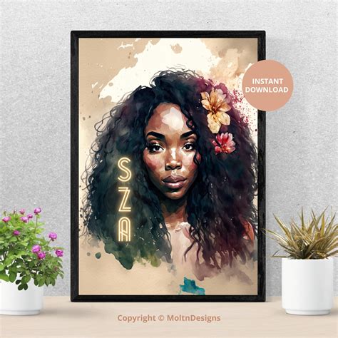 SZA Poster, SZA Portrait, SZA Print, Sza Album, Sos Album, Sza Digital ...