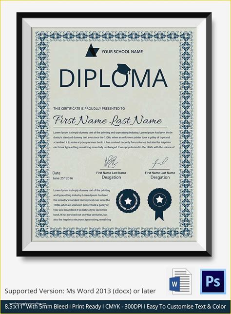 Free Diploma Templates Of Word Certificate Template 31 Free Download Samples ...