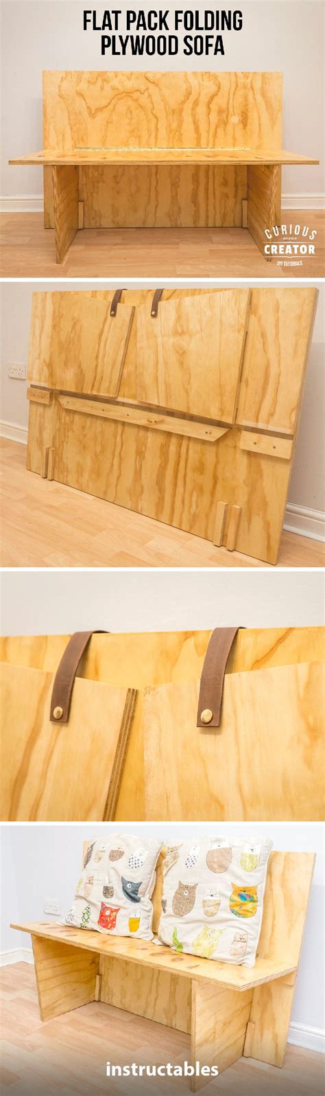 Flat Pack Folding Plywood Sofa | Learn woodworking, Woodworking ...