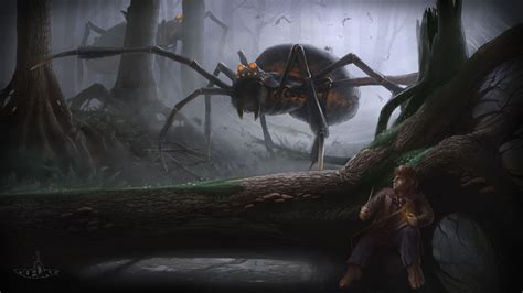 ArtStation - Bilbo and the giant spiders, Marc Daniel Goecke | Giant spider, Spider art ...