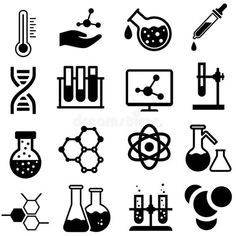 Chemistry Icons Vector Set. Chemical Illustration Symbol Collection Stock Vector - Illustration ...