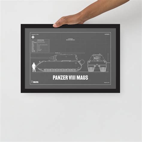 Panzer VIII Maus Blueprint Framed Poster 12" x 18" – The Historia Shop