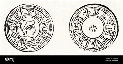 Anglo Saxon Britain. Coin of King Athelstan in Anglo-Saxon Britain ...