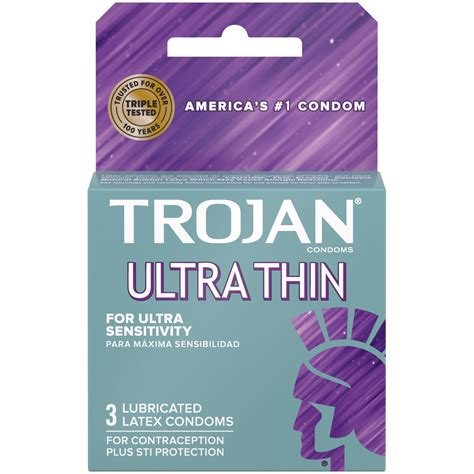 Trojan Ultra Thin Lubricated Condoms - 3 Count, Pack of 6 - Walmart.com