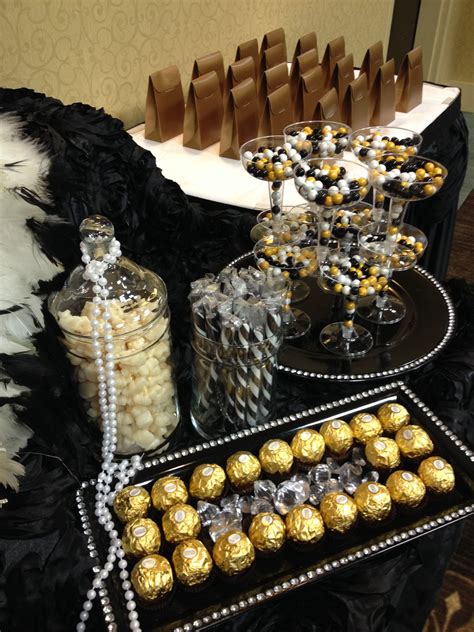 Black, Gold and Ivory candy buffet Gatsby Themed Party, Great Gatsby ...