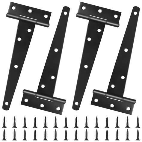 Buy Changrongsheng 4 Pack 6 inch/150mm Heavy Duty T-Hinges Black Tee ...