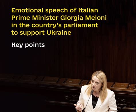 Emotional speech of Italian P.M. Giorgia Meloni in the country’s ...