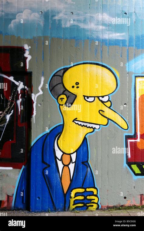 Graffiti: Homer Simpson's boss Mr. Burns Stock Photo - Alamy