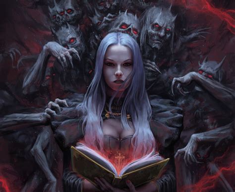 Download Book White Hair Demon Dark Sorceress HD Wallpaper