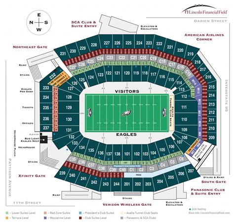 Eagles stadium map - Philadelphia eagles stadium map (Pennsylvania - USA)