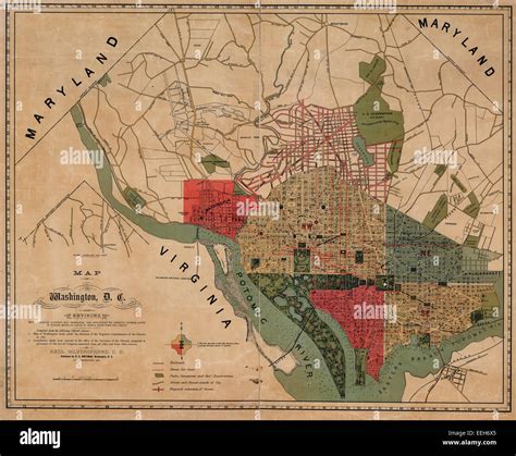 Map of Washington, D.C., and environs : with marginal numbers and ...