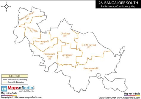 Bangalore South Parliamentary Constituency Map, Election Results and ...