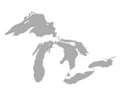 Map Of Great Lakes Stock Illustration - Download Image Now - Great Lakes, Map, Michigan - iStock