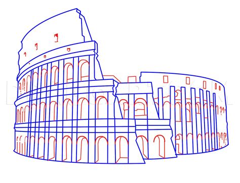 How To Draw The Colosseum by KingTutorial | dragoart.com | Easy drawings, Art drawings sketches ...