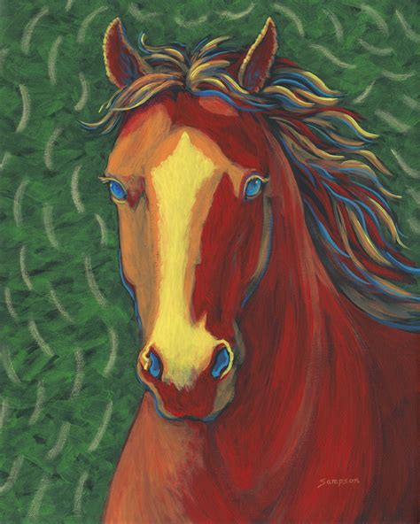 Painting : "Red Wine Horse" (Original art by Cynthia Sampson)