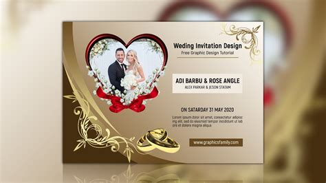 Professional Wedding Invitation Card Design || Photoshop cc Tutorial ...