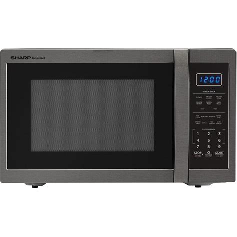 Sharp Carousel 1.4 cu. ft. Countertop Microwave in Black Stainless Steel with Sensor Cooking ...