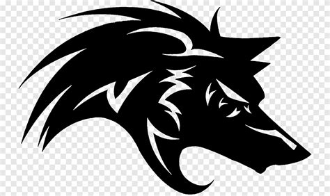 White animal head illustration, Gray wolf Black wolf Logo, wolf, emblem, dragon png | PNGEgg