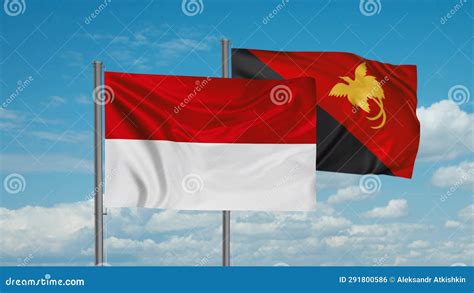 Papua New Guinea and Indonesia Flag Stock Footage - Video of papua ...