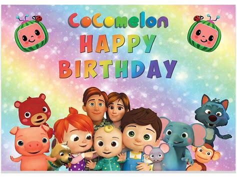 Cocomelon Backdrop 5x3 Feet Cocomelon Birthday Party Banner | Etsy