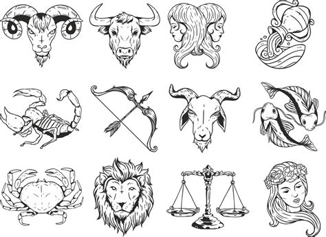 Zodiac Bw Set Free CDR Vectors Art - Dezin.info