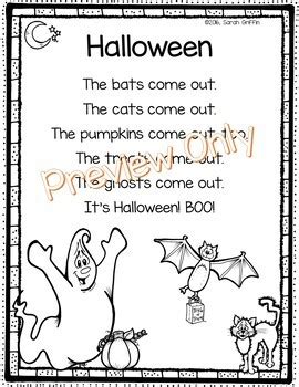 Halloween Poem by Little Learning Corner | Teachers Pay Teachers