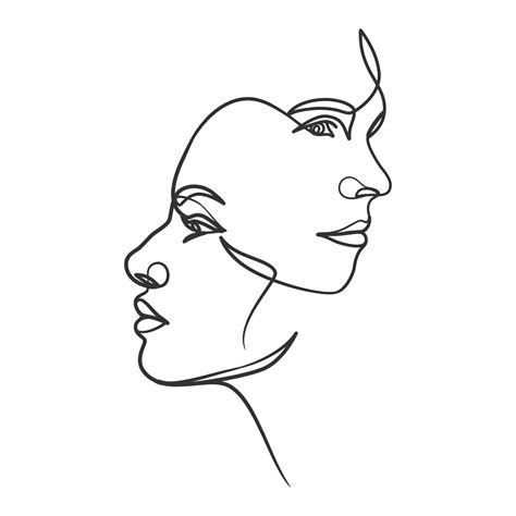 Continuous line drawing of woman face. One line woman portrait 6034517 Vector Art at Vecteezy