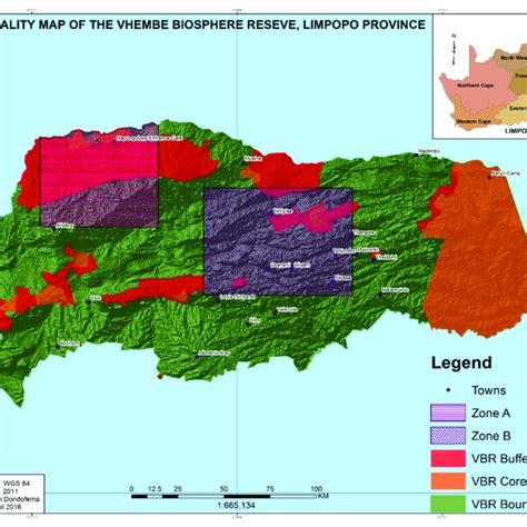 Locality Map of Vhembe Biosphere Reserve in the Limpopo Province [52 ...