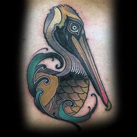 50 Pelican Tattoos For Men - Water Bird Design Ideas